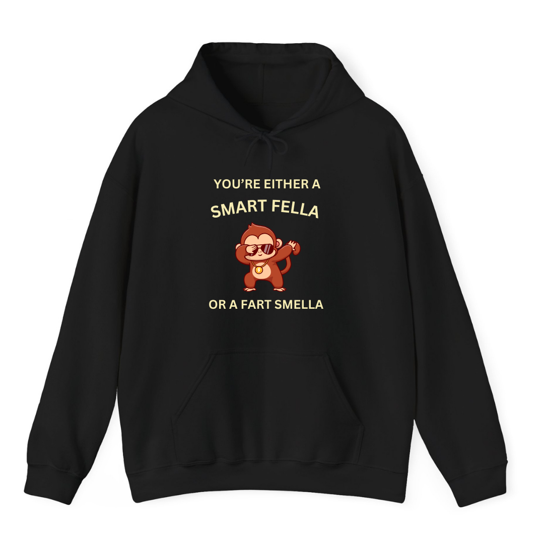 Black Hoodie Printed Smart Fella