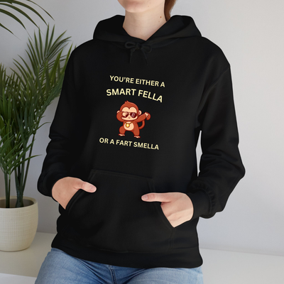 Black Hoodie Printed Smart Fella