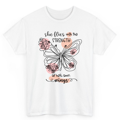 Tshirt Printed She Flies With The Strength Of Her Own Wings