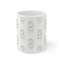 Load image into Gallery viewer, Cactus Line Art Pattern Printed Coffee Mug
