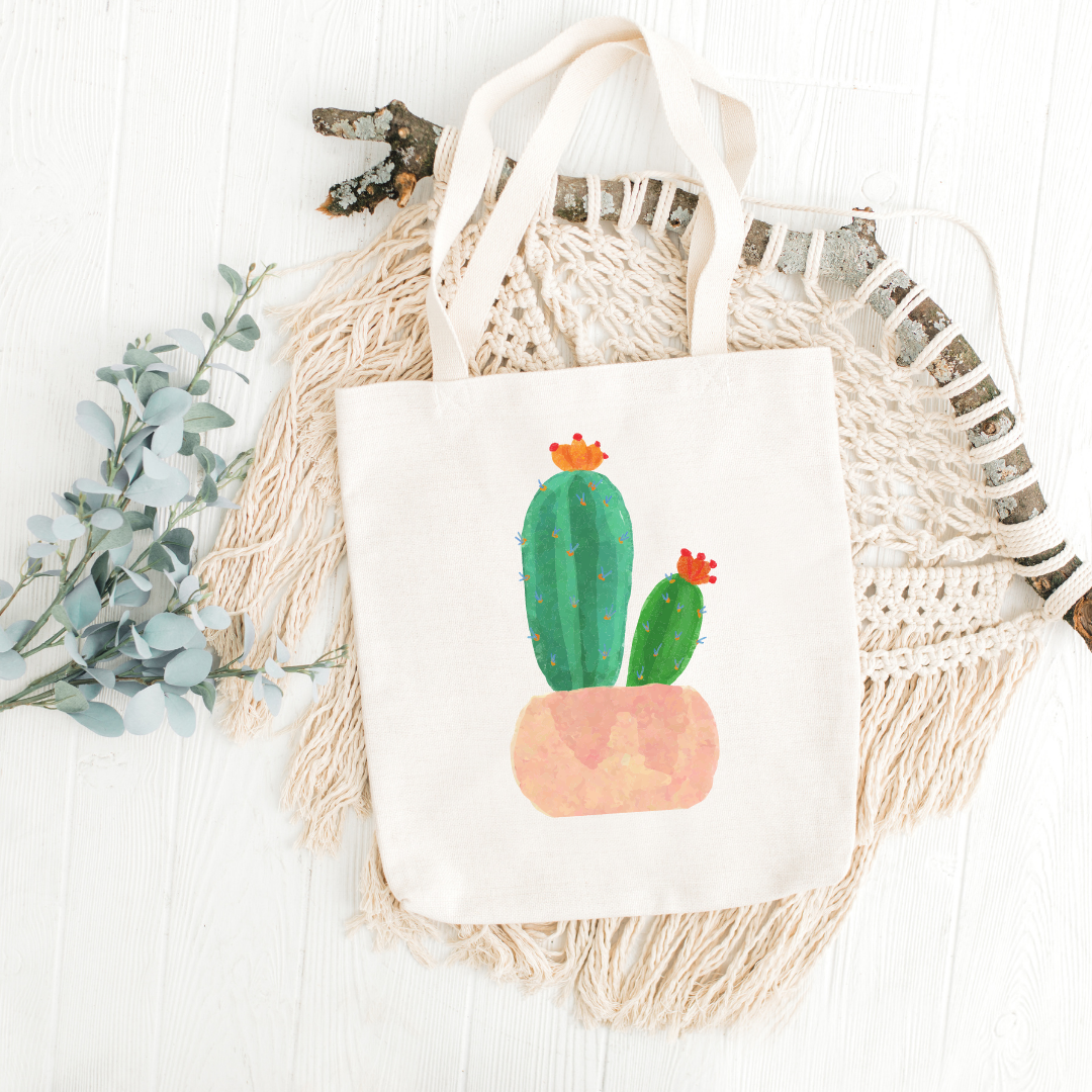 Watercolor Cactus Tote Bag