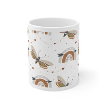 Load image into Gallery viewer, Butterfly and Rainbow Boho Printed Coffee Mug
