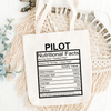 Pilot Nutritional Facts Tote Bag