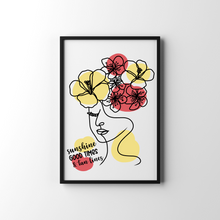 Load image into Gallery viewer, Floral Women Line Art Set of 2 Frames
