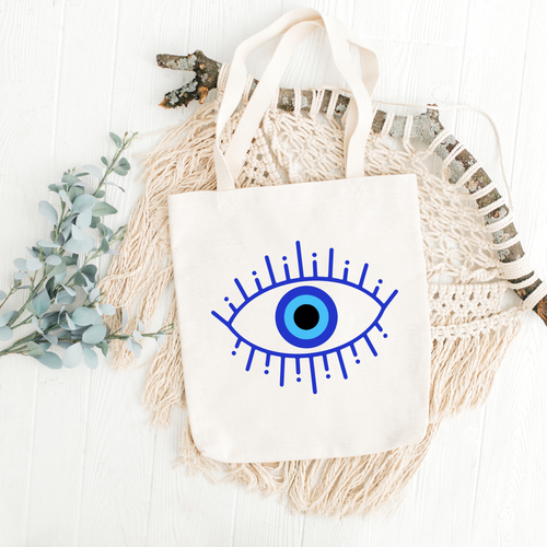 Evil Eye Printed Tote Bag