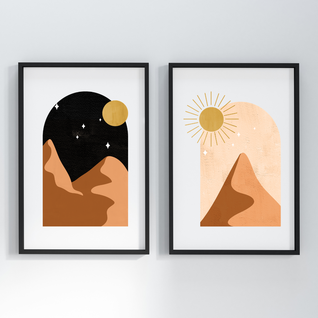 Night And Day Wall Art Set of 2