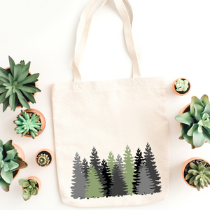 Boho Abstract Trees Tote Bag