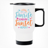 Sunrise Sunburn Sunset Repeat Printed Travel Mug