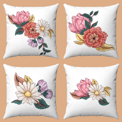 Victorian Floral Design Set of 4 Cushions