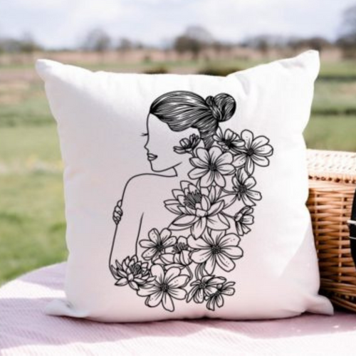 Aesthetic Floral Women Printed Cushion