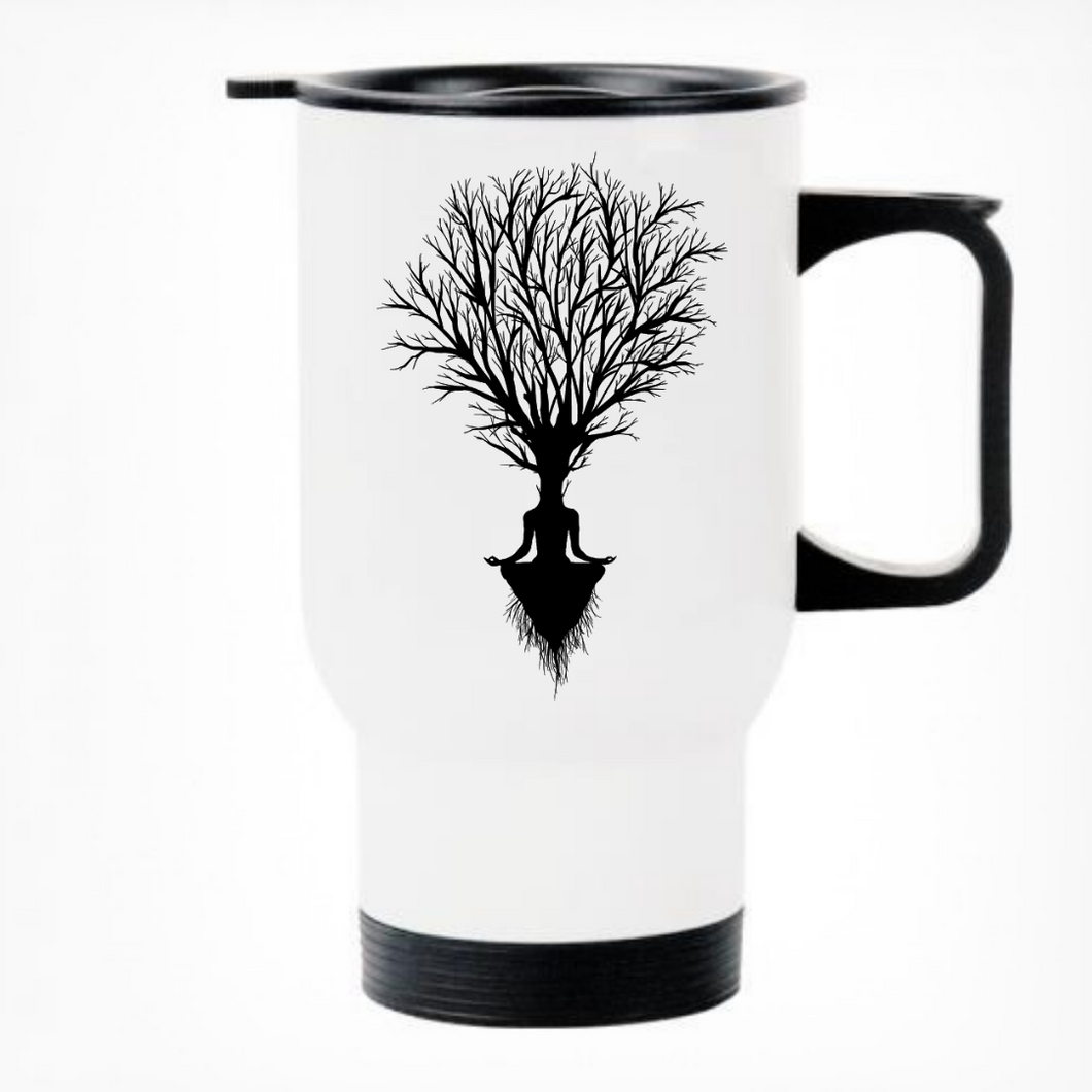 Yoga Tree Nature Printed Travel Mug