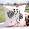 Wedding Couple Aesthetic Drawing Printed Cushion
