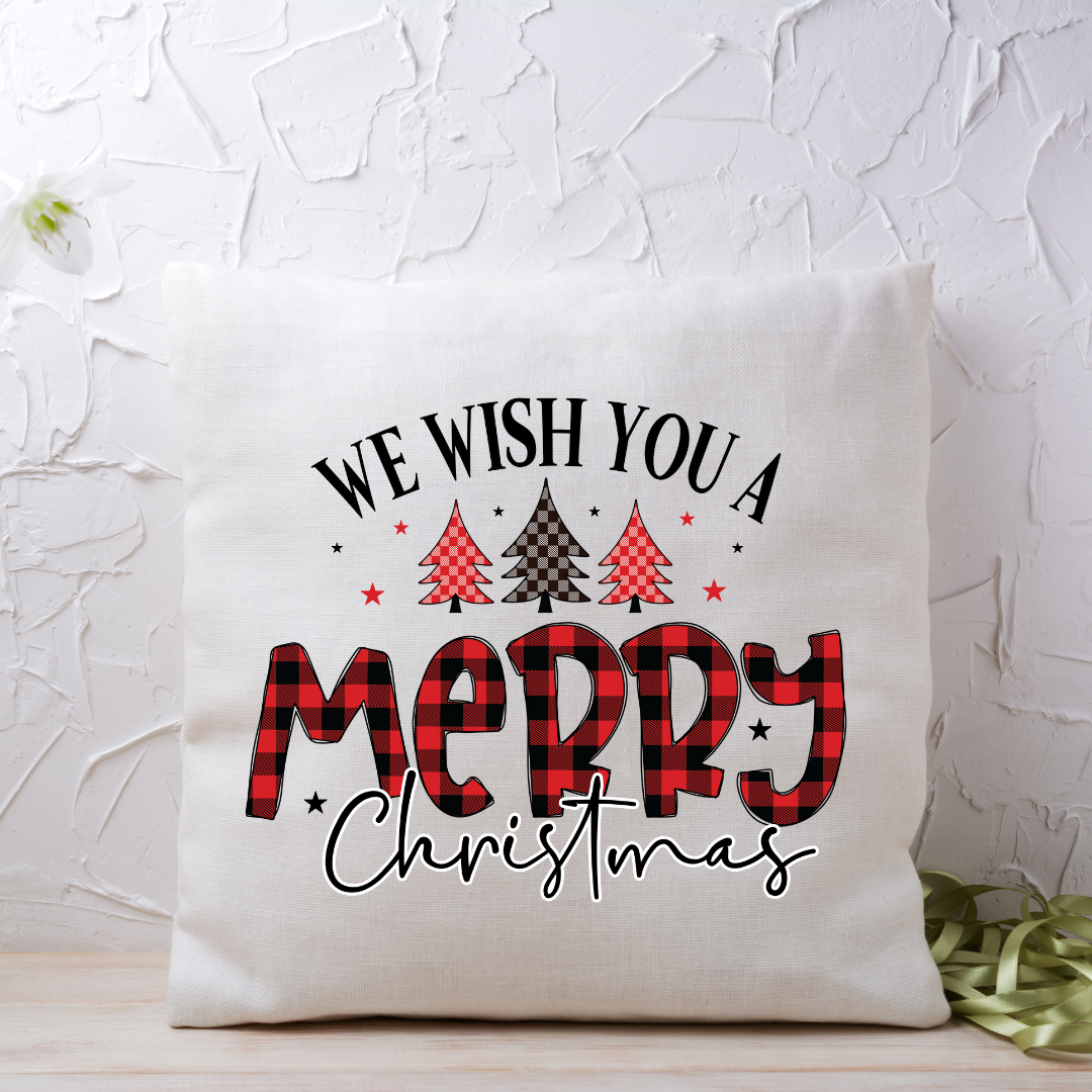 We Wish You A Merry Christmas Printed Cushion
