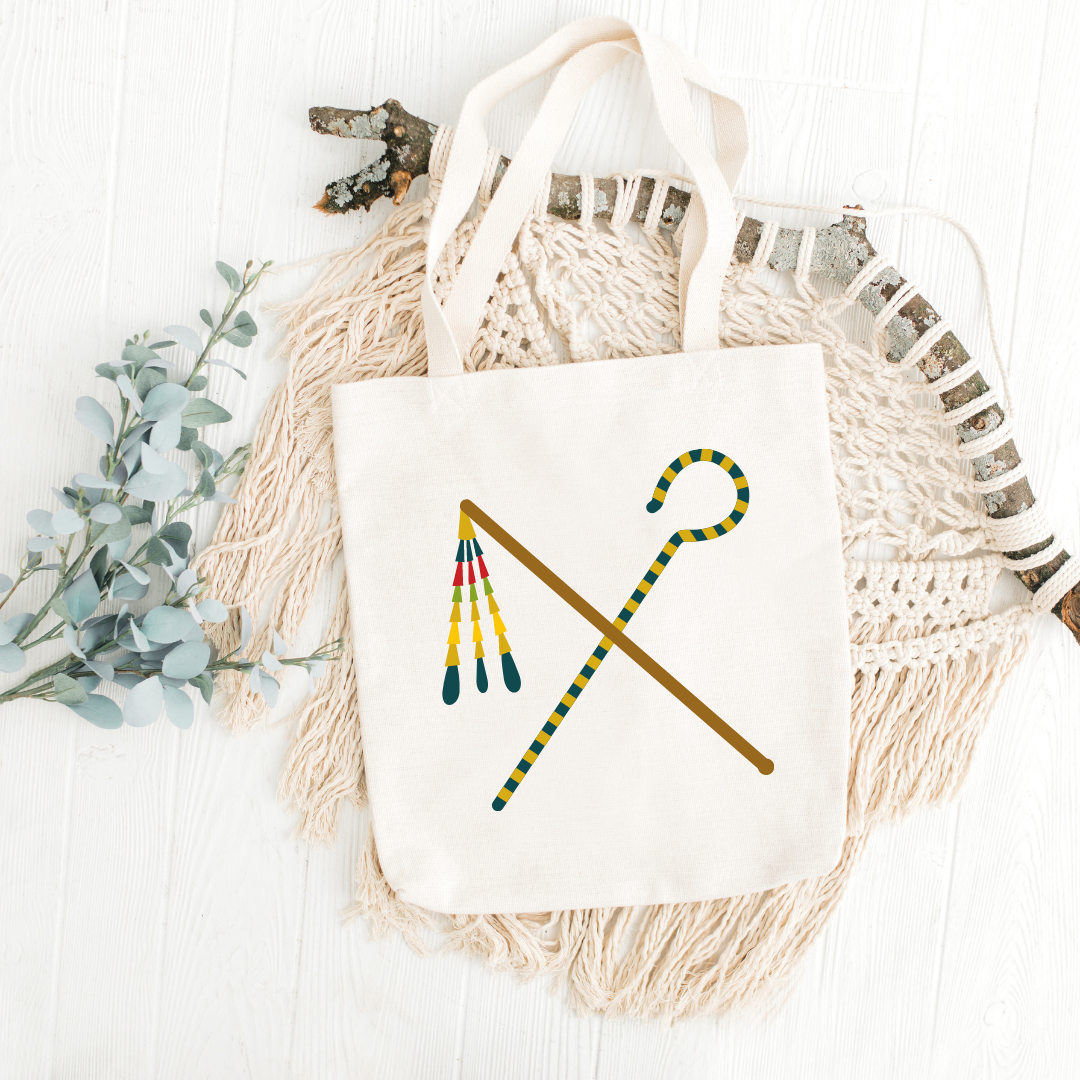 The crook and flail Egypt printed tote bag