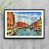 Venice in Watercolor Printed Wall Art