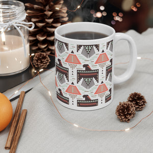 Egyptian Eagle and Pyramids Boho Printed Coffee Mug