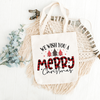 We Wish You A Merry Christmas Printed Tote Bag
