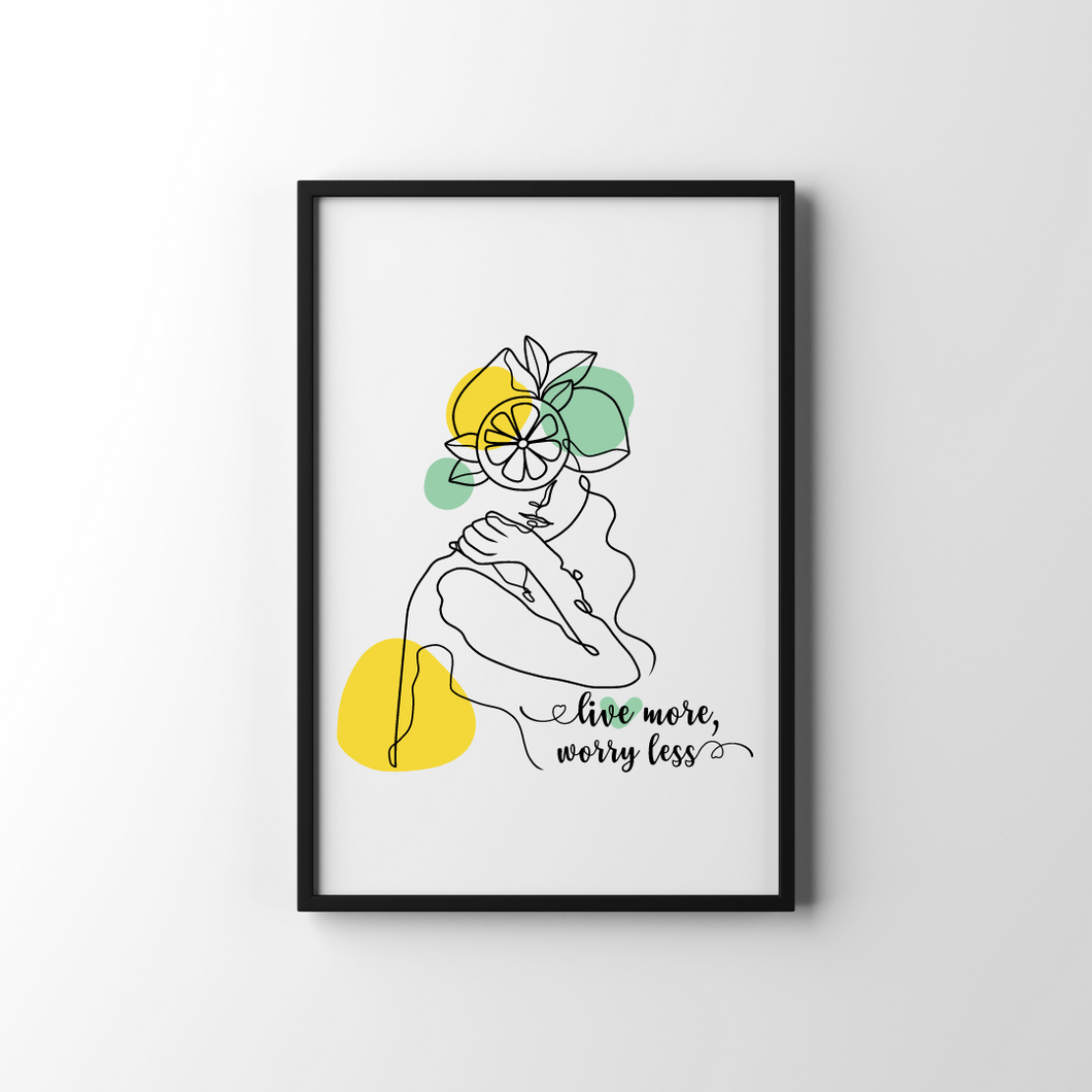 Lemon Women Line Art Wall Art