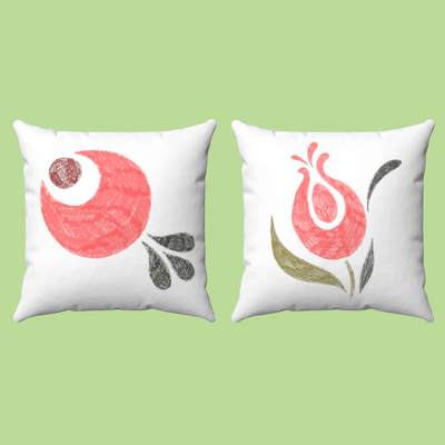 Floral Element Set of 2 Cushions