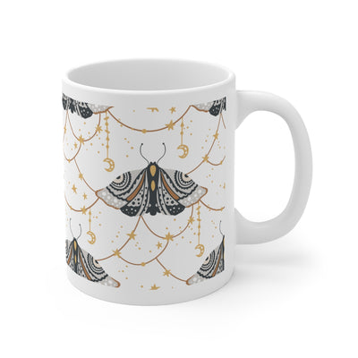 Butterfly Pattern Printed on White Coffee Mug