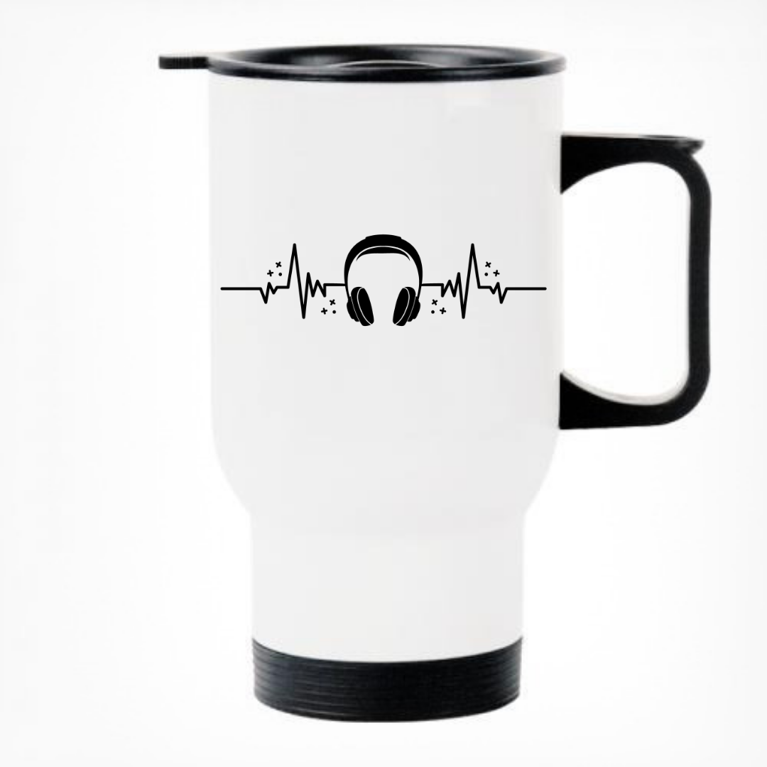 Headphone - Printed Travel Mug