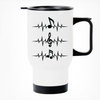 Music Notes in Heartbeat Line - Printed Travel Mug