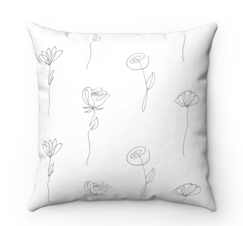 Botanical Flowers Pattern Home Pillow