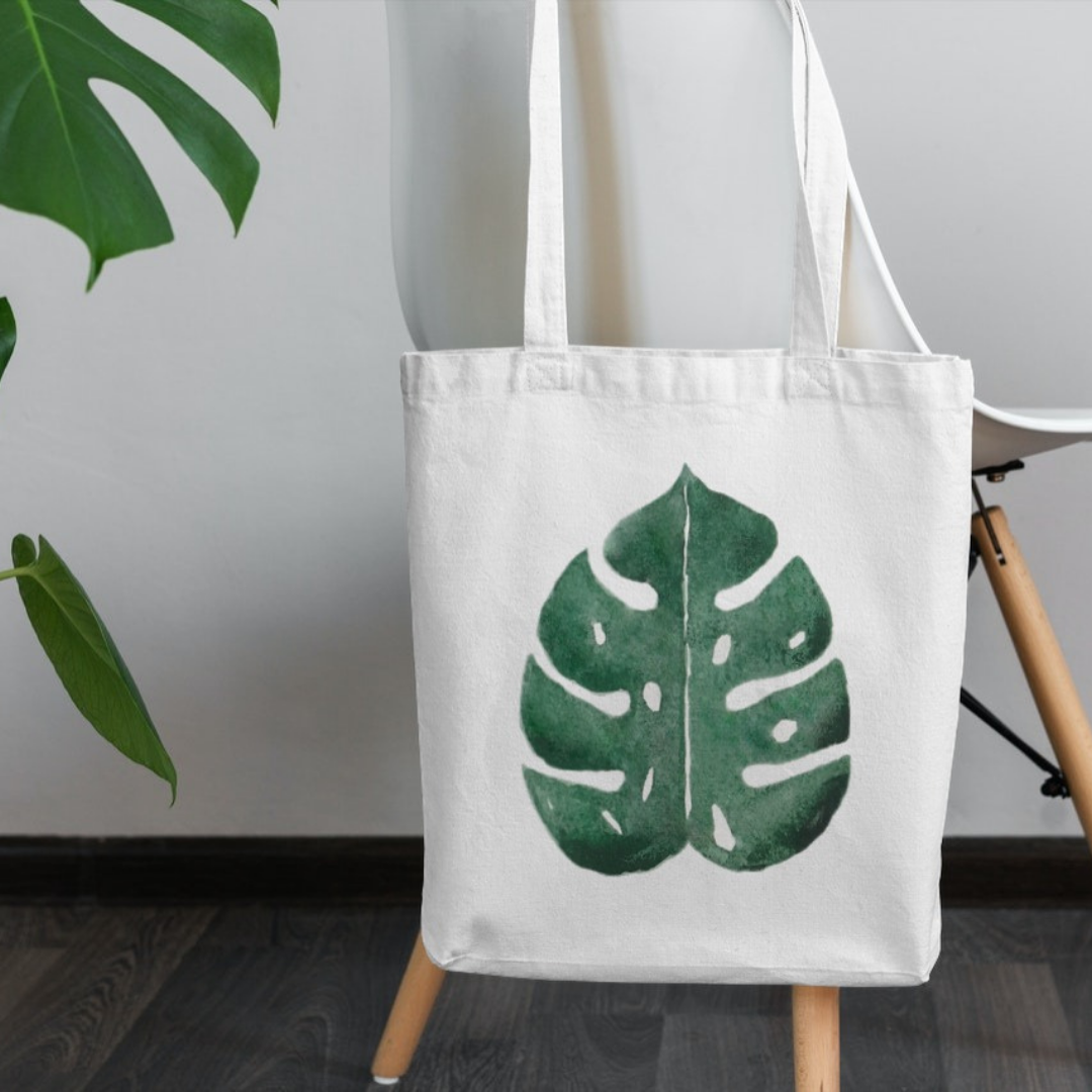 Green Printed Tote Bag
