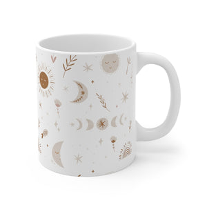 Sun Moon and Rainbow Printed Mug