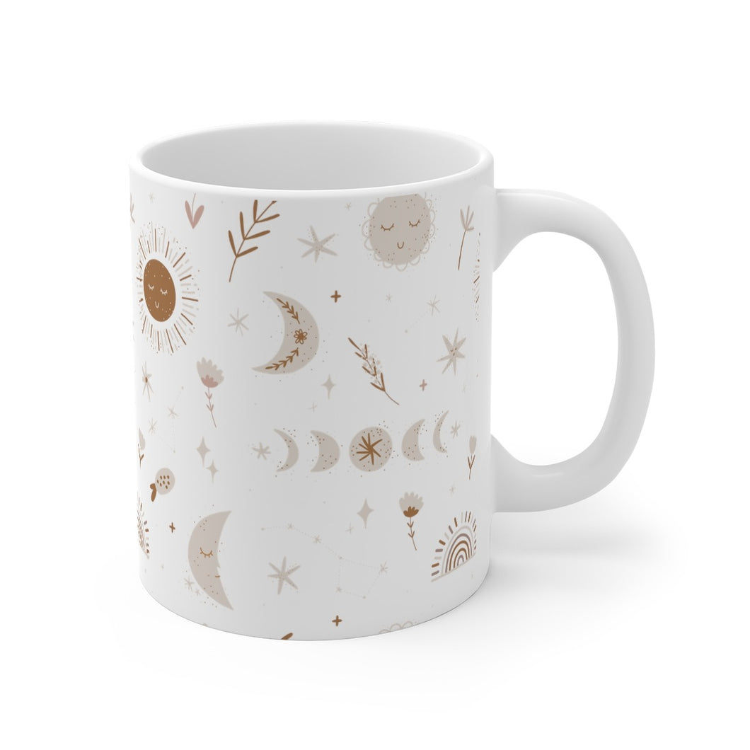 Sun Moon and Rainbow Printed Mug