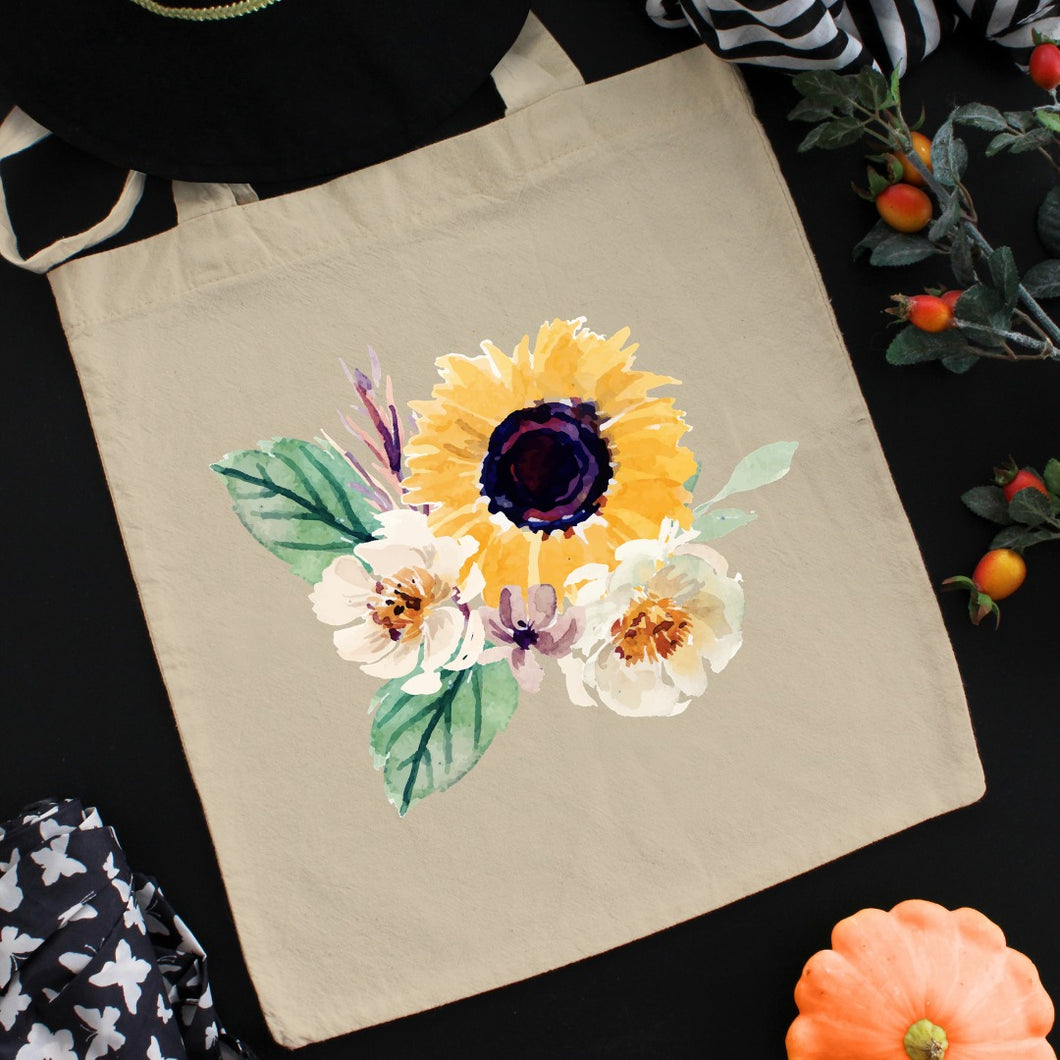Sunflower Printed Tote Bag