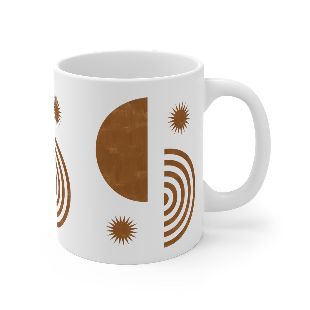 Boho Sun Moon and Rainbows Abstract Printed Mug