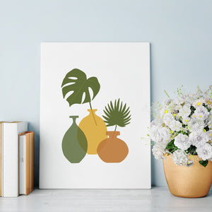 Abstract Three Vases Printed Wall Art