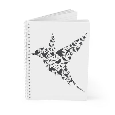 Black and White Sparrow Printed Notebook