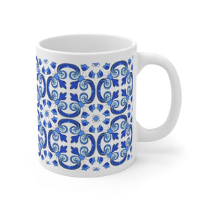 Blue Design Printed Mug
