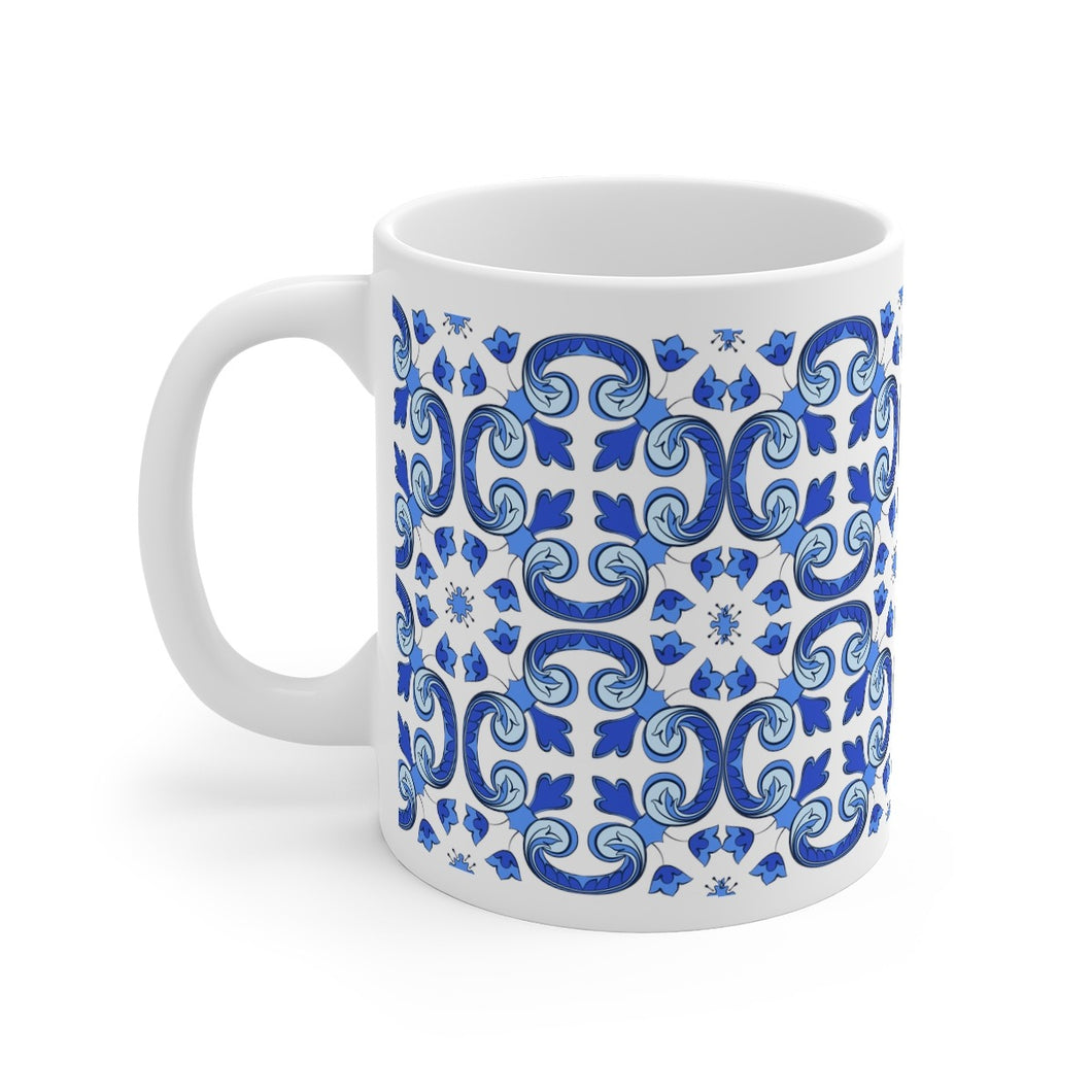 Blue Design Printed Mug
