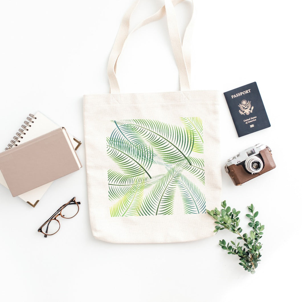 Colorful Leaves Printed Tote Bag