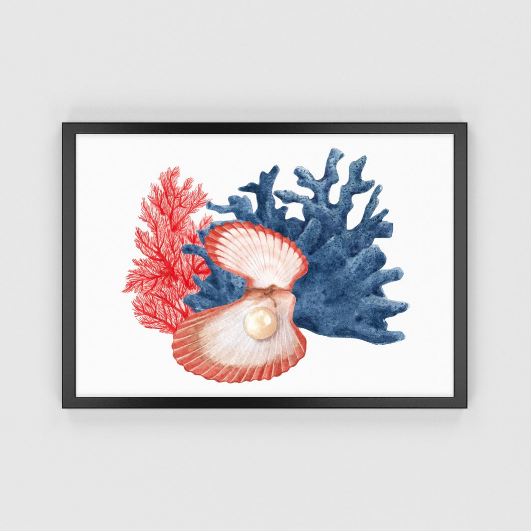 Pearl Watercolor Printed Wall Art