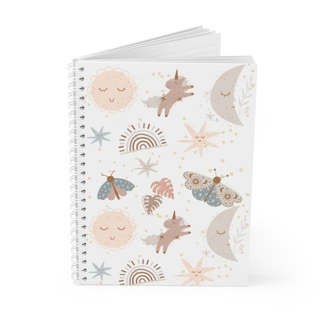 Sun Moon Rainbow and a Unicorn Printed Notebook
