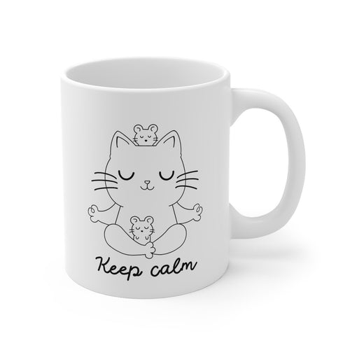 Keep Calm Kitty Funny Printed Coffee Mug