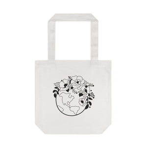 Earth Flowers Printed Tote Bag