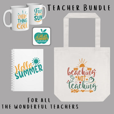 Teachers Bundle - 2 Mugs - 2 Coasters - 1 Notebook and a Tote Bag