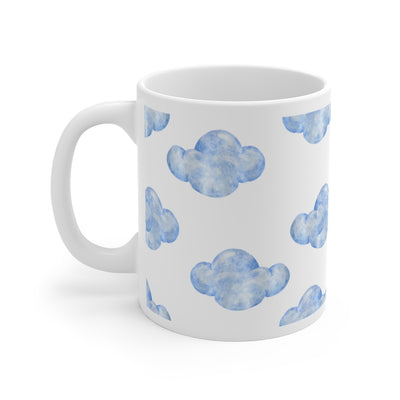 Blue Watercolor Clouds Printed Coffee Mug