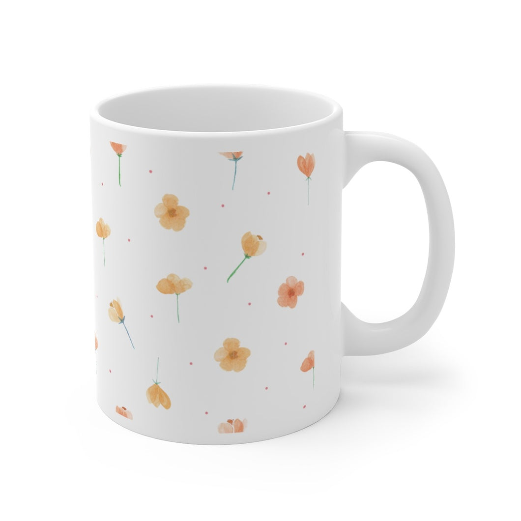 Little Peonies Watercolor Printed Coffee Mug