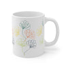 Colorful Floral Line Art Printed Mug