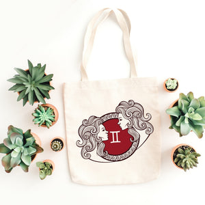 Gemini Horoscope Printed Tote Bag
