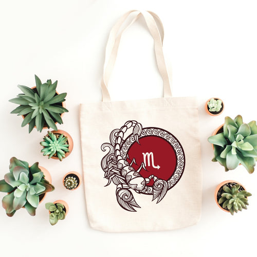 Scorpion Horoscope Printed Tote Bag