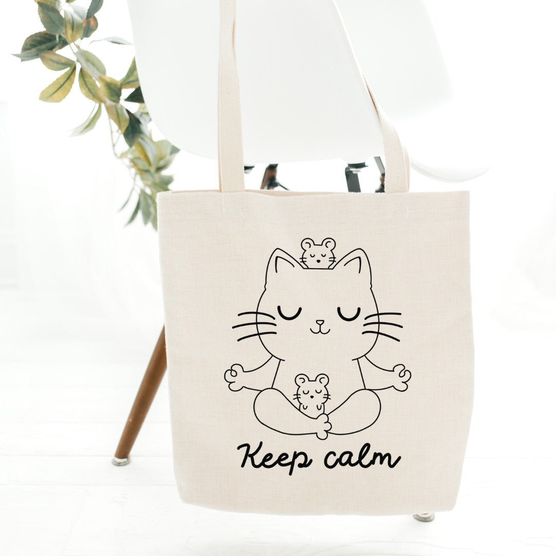 Keep Calm Kitten Printed Tote Bag