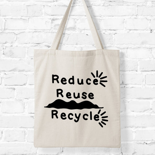 Reduce Reuse Recycle Printed Tote Bag