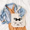 Cute Cat Face Printed Tote Bag
